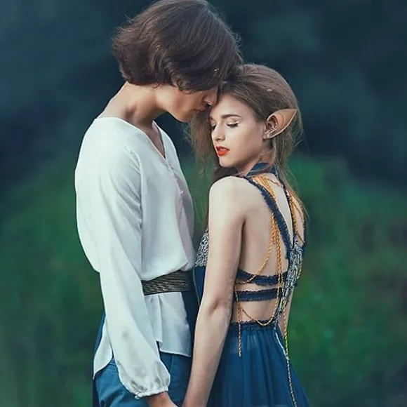 2 par Pixie Fairy Elf-ører - Tilbehør til Halloween, jul, vampyr-fest