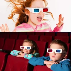 20 par røde og blå papir 3D-briller til filmdekoration-FF-
