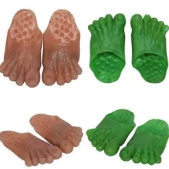 2 par Sjove Tå Slippers Trick Simulation Store Fødder Sko Bare Fødder Barfodet Eventyr Spoof Hulk Fem-fingrede Sko