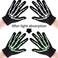 3 par skelet-touchscreenhandsker til børn Halloween Glow in T