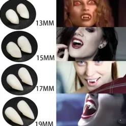 3 par vampyr tænder hugtænder proteser cosplay rekvisitter Halloween kostume rekvisitter festartikler
