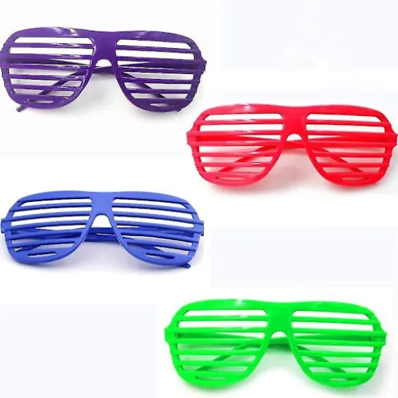 8 parter Party Blackout Briller Neonfarvede Lukkerbriller