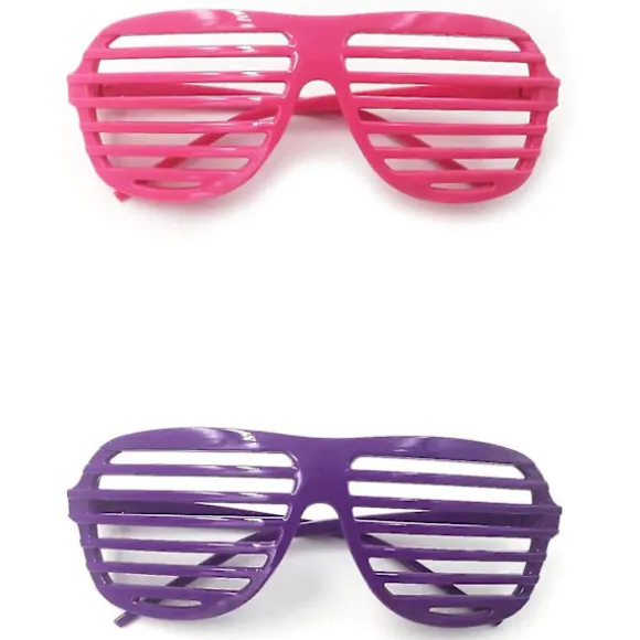 8 parter Party Blackout Briller Neonfarvede Lukkerbriller