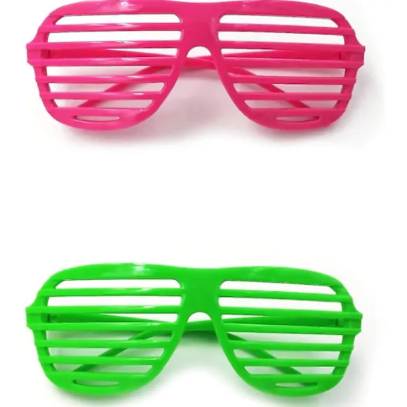 8 parter Party Blackout Briller Neonfarvede Lukkerbriller