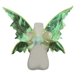 50% RABAT, Festtilbehør - Fe-vinger Jule- og Fødselsdagsdcor Justerbar Organza Farverig DIY Glimtende Sheer green