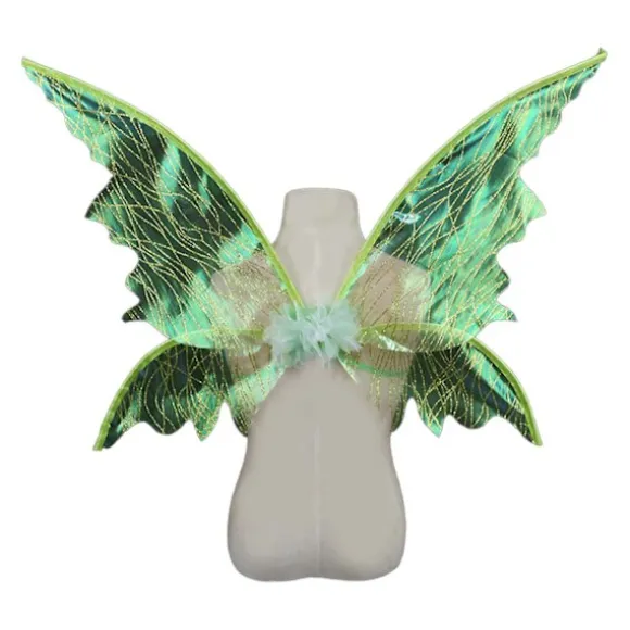 50% RABAT, Festtilbehør - Fe-vinger Jule- og Fødselsdagsdcor Justerbar Organza Farverig DIY Glimtende Sheer green