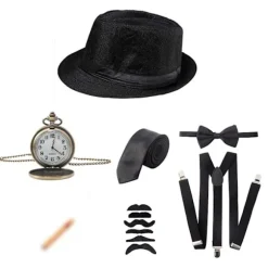 20% rabat på 1920'er herrekostume Peaky Blinders Gatsby Panama Hat Seler Butterfly black