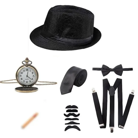 20% rabat på 1920'er herrekostume Peaky Blinders Gatsby Panama Hat Seler Butterfly black