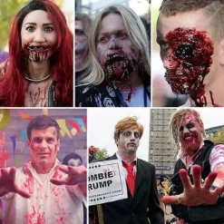 2025 Realistisk Kunstigt Blodsæt 3-i-1 Kit Til Specialeffekt Makeup Halloween Cosplay Tøj Udklædning