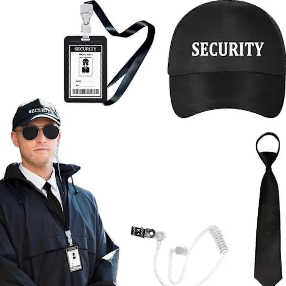 2025 Secret Agent Udklædningssæt inklusive sorte briller, ørestykke og slips Sikkerhedsvagt Cosplay Kostume til børn, voksne og barn Set 11 aldult