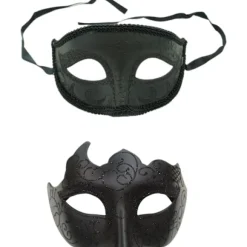 2025 Seneste Model 2 STK Sort Maskebal Maske til Mænd Kvinder par Gotiske venetianske masker til Valentinsfest karnevalsmaske mardi