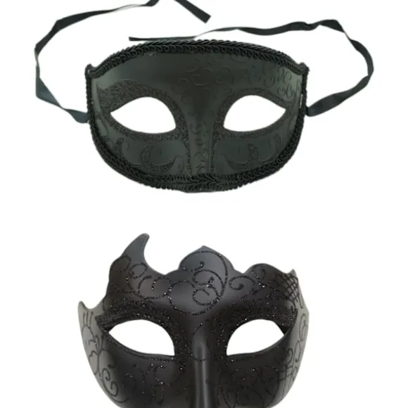 2025 Seneste Model 2 STK Sort Maskebal Maske til Mænd Kvinder par Gotiske venetianske masker til Valentinsfest karnevalsmaske mardi