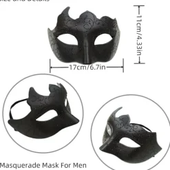 2025 Seneste Model 2 STK Sort Maskebal Maske til Mænd Kvinder par Gotiske venetianske masker til Valentinsfest karnevalsmaske mardi