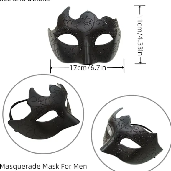 2025 Seneste Model 2 STK Sort Maskebal Maske til Mænd Kvinder par Gotiske venetianske masker til Valentinsfest karnevalsmaske mardi