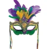 2025 Seneste Model Mardi Gras Paillet Fjer Maske Maskerade Masker til Venetiansk Karneval Kvinder (Stil C)