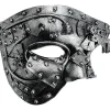 2025 Seneste Model Maskebal Maske, Halv-Ansigt Mardi Gras Dekorationer Venetianske Masker til Mænd Punk Sølv
