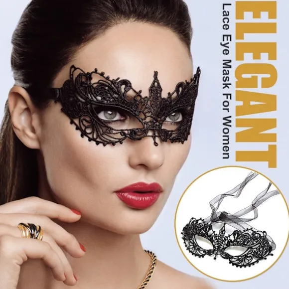 2025 Seneste Model Maskebal Maske til Kvinder Venetiansk Blonde Øjenmaske Til Fest Galla Kostume Mardi Gras Festartikler Sort Blonde