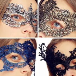 2025 Seneste Model Maskebal Maske til Kvinder Venetiansk Blonde Øjenmaske Til Fest Galla Kostume Mardi Gras