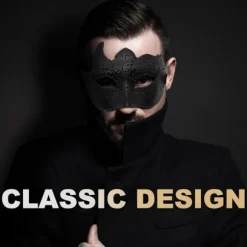 2025 Seneste Model Par Maskerade Maske til Kvinder Mænd Skinnende Venetiansk Maske Halloweenmaske til Fest Bal Kostume Blondemasker