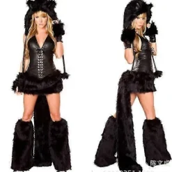 2025 Sexet Jule Dame Kostume Cosplay Stor Hale Ulv Cosplay Party Pige Fristelse Julemand Todelt Kostume-Perfekt_max Frog