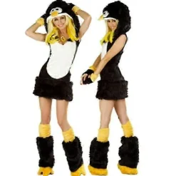 2025 Sexet Jule Dame Kostume Cosplay Stor Hale Ulv Cosplay Party Pige Fristelse Julemand Todelt Kostume-FF- Arctic Panda Girl