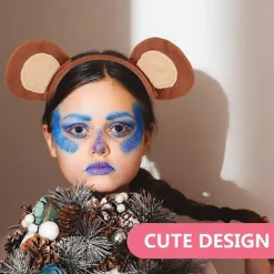 1 sæt abeører kostume pandebånd hale sæt jungle fest abe cosplay kostumer rekvisit sæt