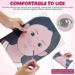 1 Sæt Ansigtsmalingsøvelsestavle Vaskbar Makeup Øvelsestavle Ansigtsmakeup Øvelse Drenge Piger Ansigtsmaleri Øvelsesværktøj - God