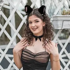 1 Sæt Katteøre Hovedbøjle Halskæde Sæt Cosplay Hårkrave