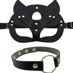 2 ST læder katte maske - sexet øjenmaske - cosplay kostume