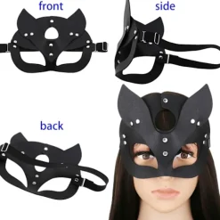 2 ST læder katte maske - sexet øjenmaske - cosplay kostume