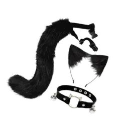 1/2/3/5 3st Pels Katteøre Hale Læderchoker Halloween Lolita Sort Kitty 1 Stk