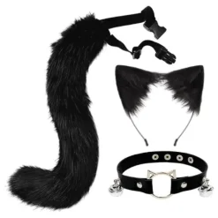1/2/3/5 3st Pels Katteøre Hale Læderchoker Halloween Lolita Sort Kitty 1 Stk