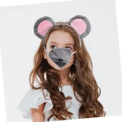 1 Sæt Rottekostume Hovedbeklædning Dyreører Hårbånd Ører Museører Hårring Fest Dekorativ Muse Cosplay Kvinder