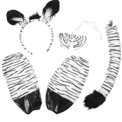 1 sæt zebra pandebånd butterfly hale handske dyr udklædningsfest dekoration tilbehør size,color