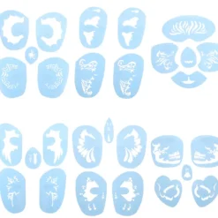 6 Stilarter/sæt Genanvendelig Ansigtsmalingsstencil Tatoveringsværktøj