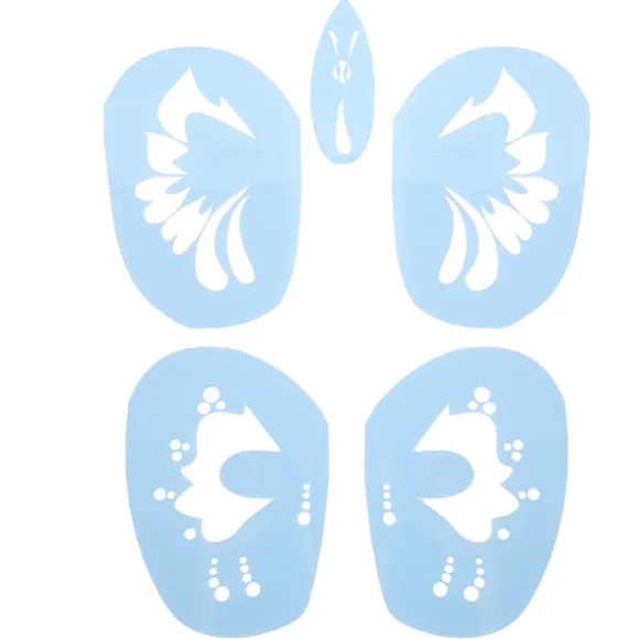 6 Stilarter/sæt Genanvendelig Ansigtsmalingsstencil Tatoveringsværktøj