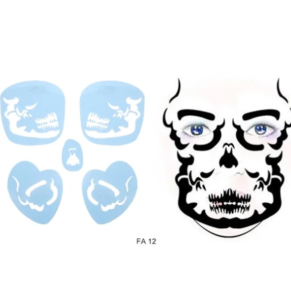 6 Stilarter/sæt Genanvendelig Ansigtsmalingsstencil Tatoveringsværktøj