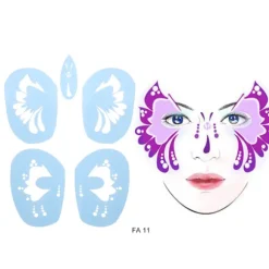 6 Stilarter/sæt Genanvendelig Ansigtsmalingsstencil Tatoveringsværktøj