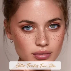 10 stk. - Midlertidige Glitter Ansigts Tatoveringer Makeup Klistermærker Guld Fregner Selvklæbende til Voksne Festival_yu