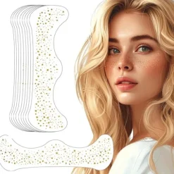 10 stk. - Midlertidige Glitter Ansigts Tatoveringer Makeup Klistermærker Guld Fregner Selvklæbende til Voksne Festival_yu