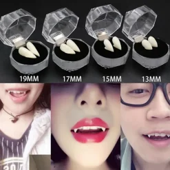 2 stk. 13/15/17/19 mm Halloween Fake Vampyr Tænder Hugtænder Gebis Rekvisit Fest Dekoration TSUNDEAU 17mm