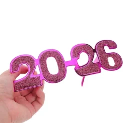 5 stk. 2026 Nytårsbriller - 2026 Glitter Nummer Briller Dimissionsfest Briller Til Nytårsaften Dimissionsferie Fotoboksrekvisit [D] 8X6.5X0.25cm