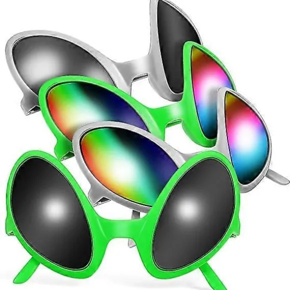 4 stk. Alien Briller Sjove Solbriller Simulation Alien Øjne Fest Kostume Rekvisitter