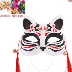 1 stk. Anime Rævemasker Halv Ansigt Katte Maske Maskefest Festival Del A8