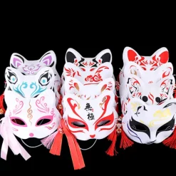1 stk. Anime Rævemasker Halv Ansigt Katte Maske Maskefest Festival Del A8