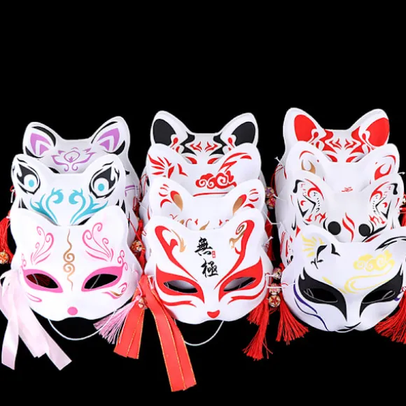 1 stk. Anime Rævemasker Halv Ansigt Katte Maske Maskefest Festival Del A8