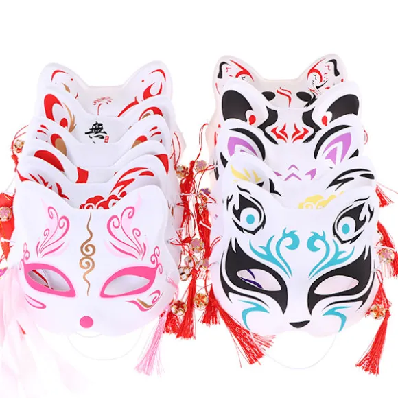 1 stk. Anime Rævemasker Halv Ansigt Katte Maske Maskefest Festival Del A8