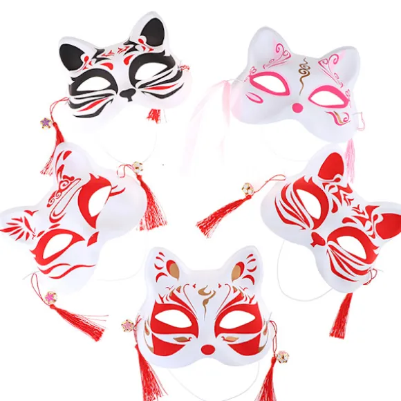 1 stk. Anime Rævemasker Halv Ansigt Katte Maske Maskefest Festival Del A8