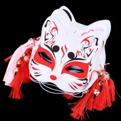 1 stk. Anime Rævemasker Halv Ansigt Katte Maske Maskefest Festival Del A8