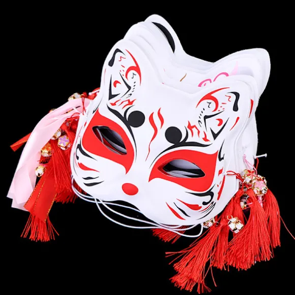 1 stk. Anime Rævemasker Halv Ansigt Katte Maske Maskefest Festival Del A8